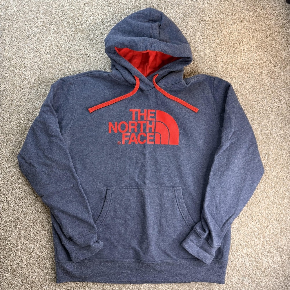 The North Face Hoodie Mens XL Gray Fleece Pullover Kangaroo Pocket Sweatshirt